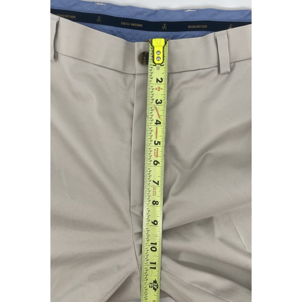 Brooks Brothers Chino Pants Mens 36x30 Beige Clark Fit Stretch Flat Front Casual - Picture 6 of 8